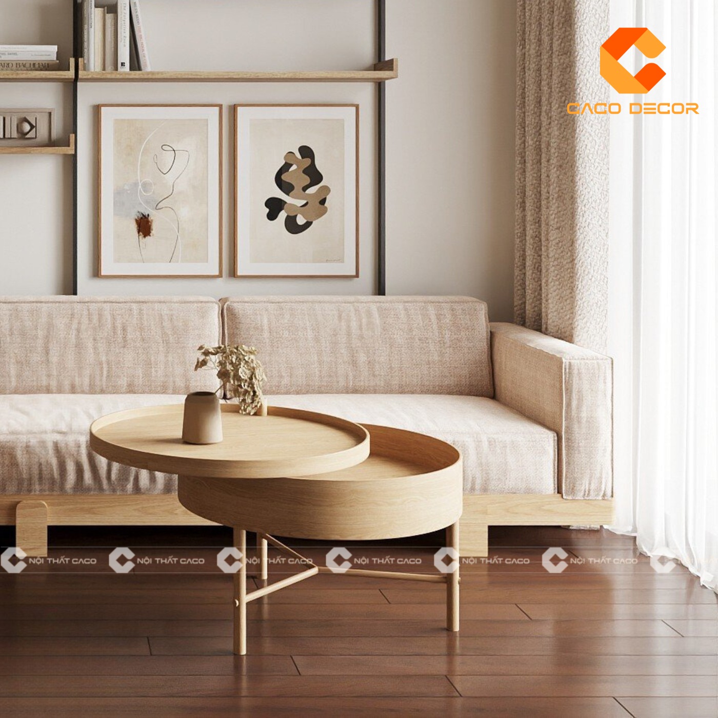  Bàn trà tròn phòng khách chung cư