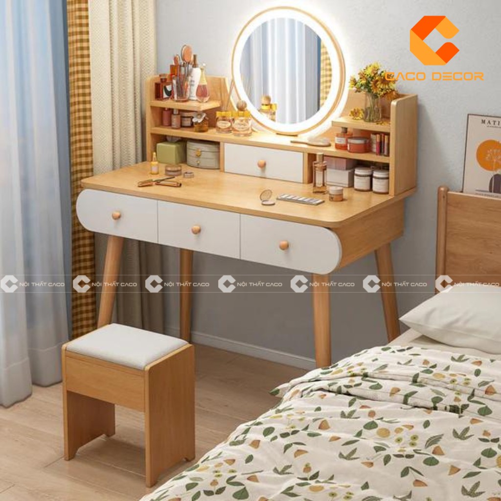 Bộ bàn trang điểm gỗ công nghiệp hiện đại