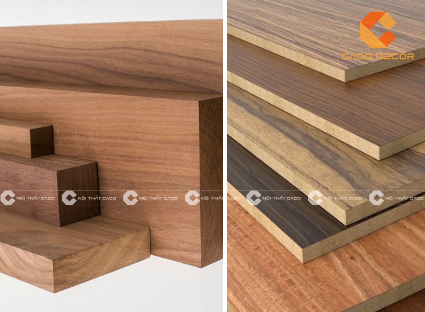 Chúng tôi có đầy đủ chất liệu từ gỗ công nghiệp đến gỗ tự nhiên cho khách