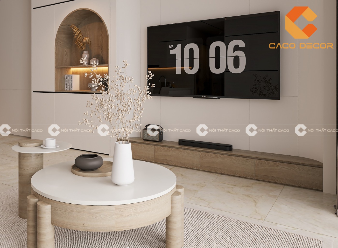 Kệ tivi chung cư hiện đại tối giản 