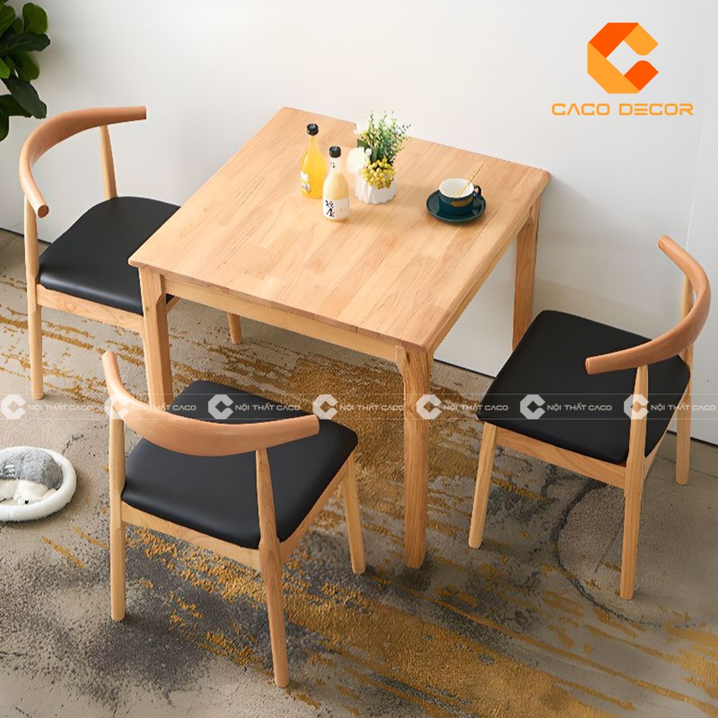 Mẫu bàn ăn hình vuông dành cho 3 người ngồi