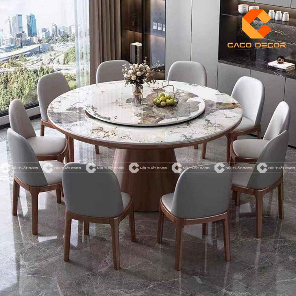 Bộ bàn ăn 10 chỗ ngồi cho không gian nhà bếp