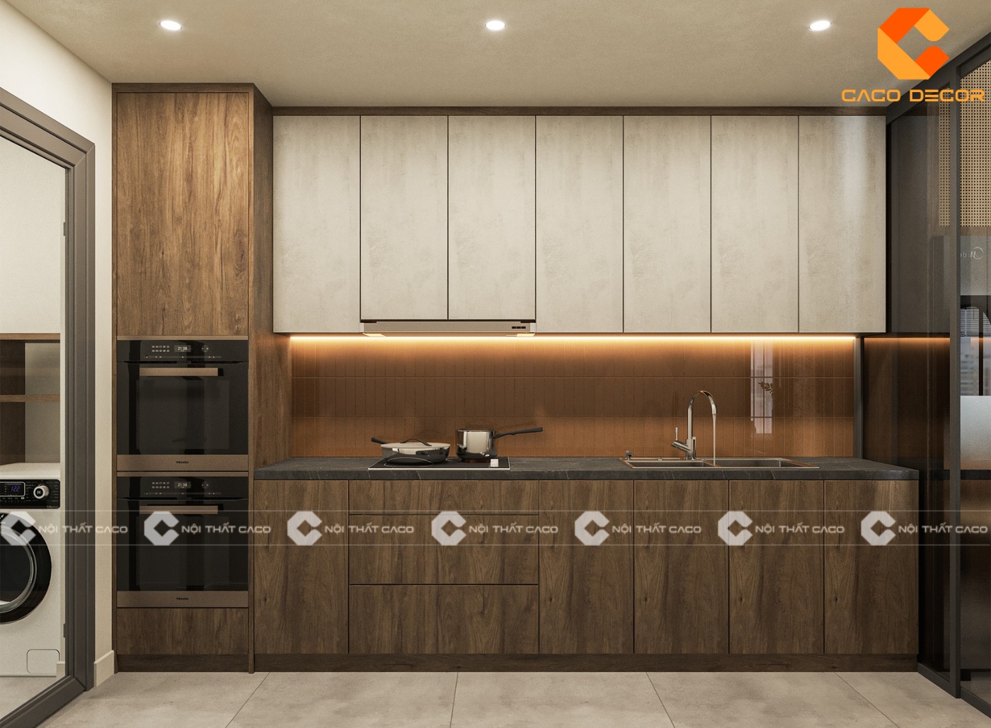 Thiết kế phòng bếp chung cư vừa nhỏ gọn lại tiện ích