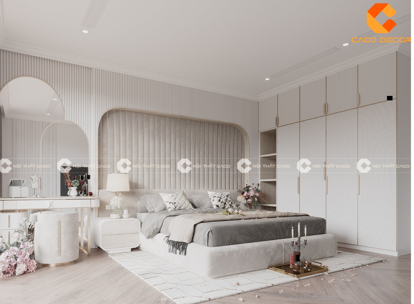 Phòng ngủ được thiết kế theo yêu cầu của khách hàng vừa đơn giản lại sang ttrọng 