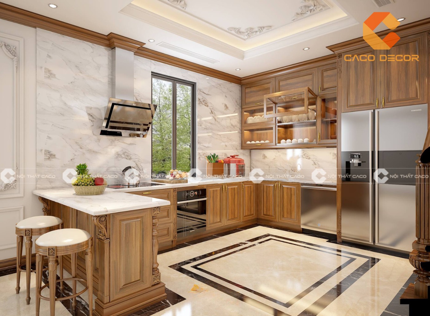 Tủ bế gỗ sồi Mỹ sản xuất bởi CaCo mã TBG 02