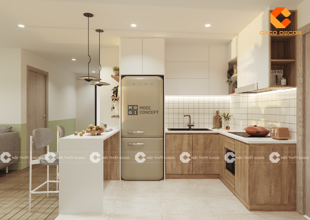 Mẫu thiết kế 02 về tủ bếp phong cách Bắc Âu 