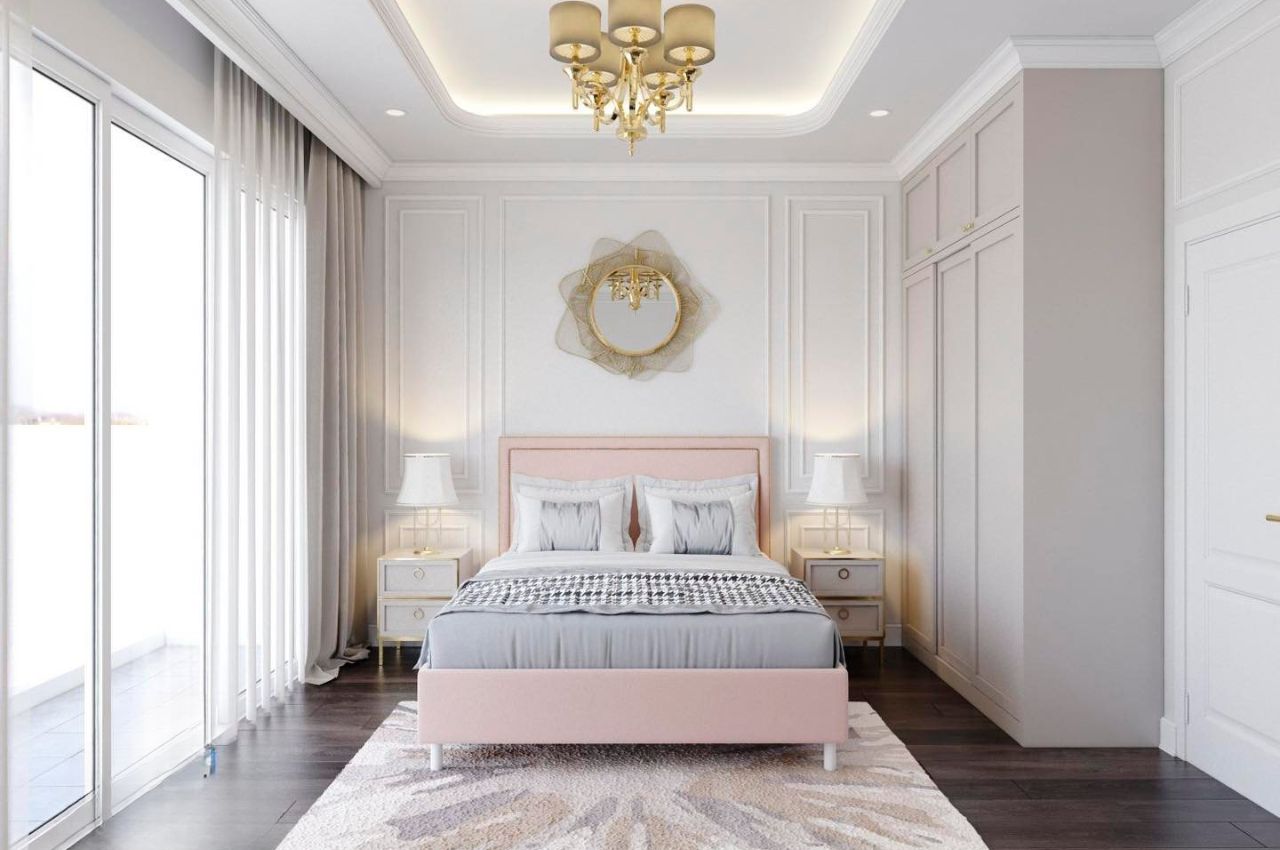 Giường ngủ cho bé gái màu hồng xinh xắn