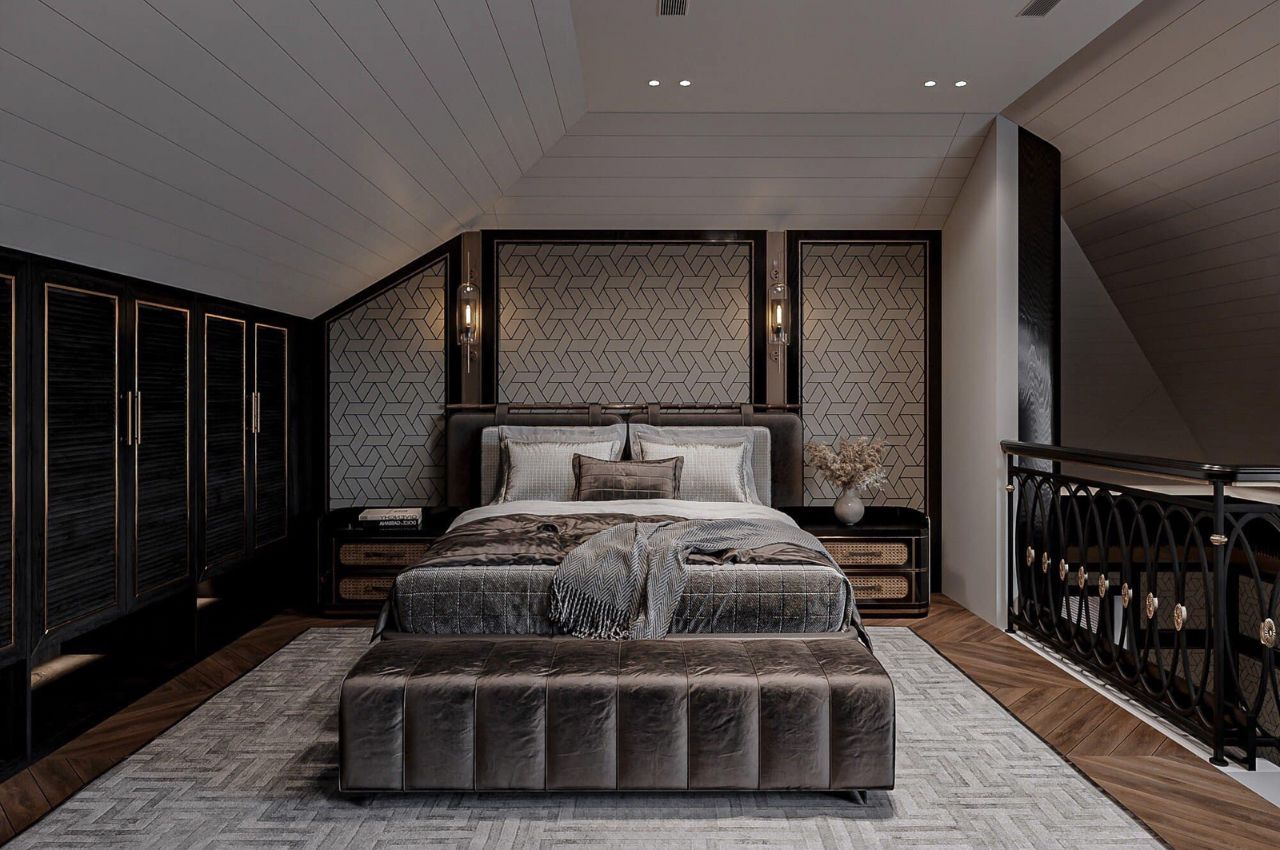 Giường ngủ bọc nệm phong cách cổ điển