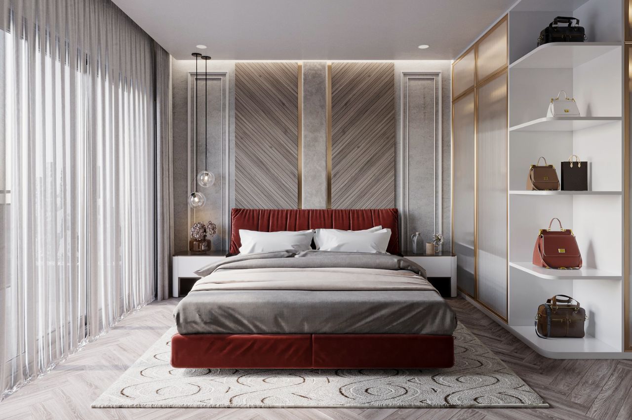 Giường ngủ bọc nệm phù hợp với mệnh Hỏa