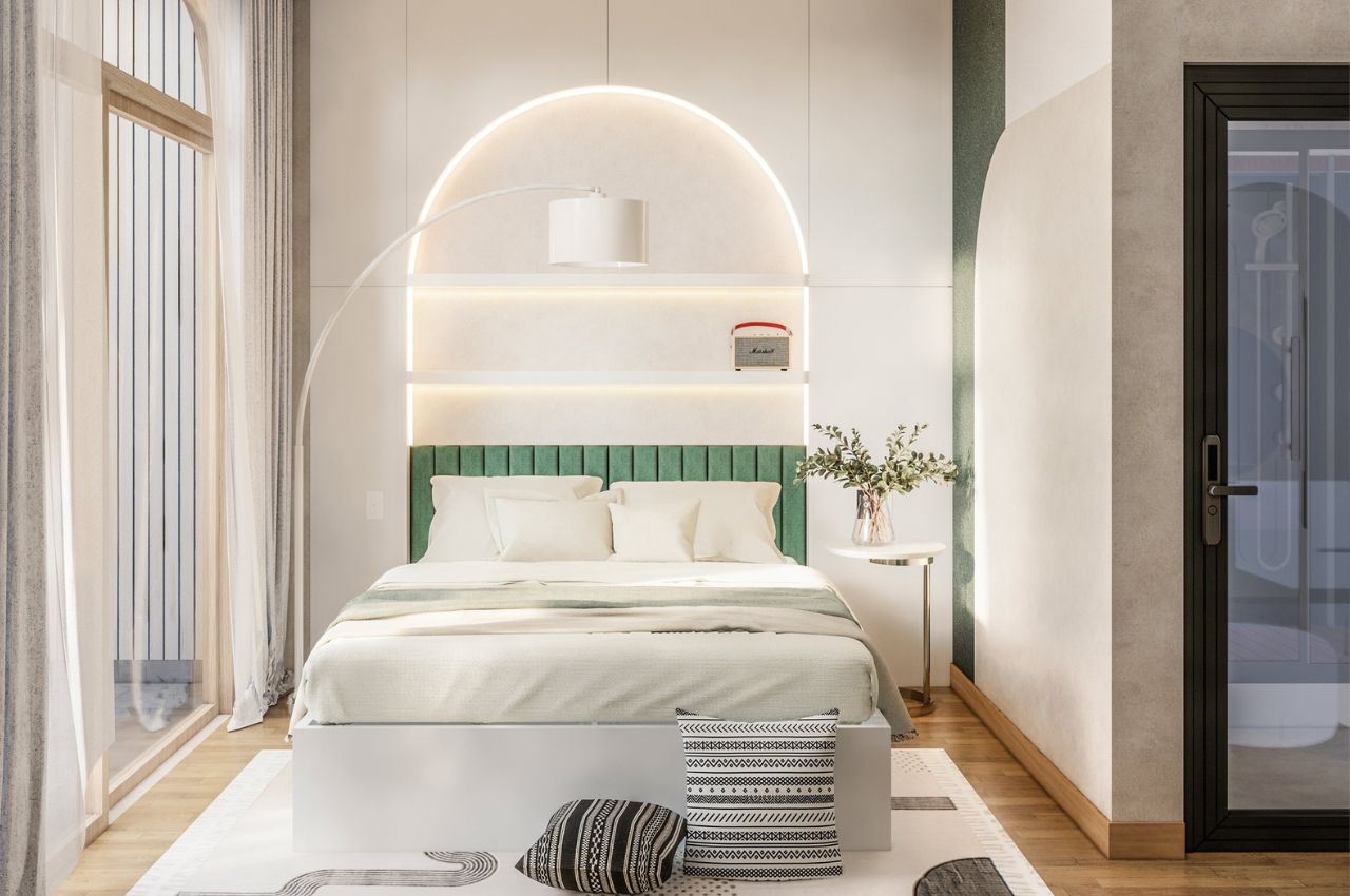 Giường ngủ bọc nệm phù hợp với mệnh Kim