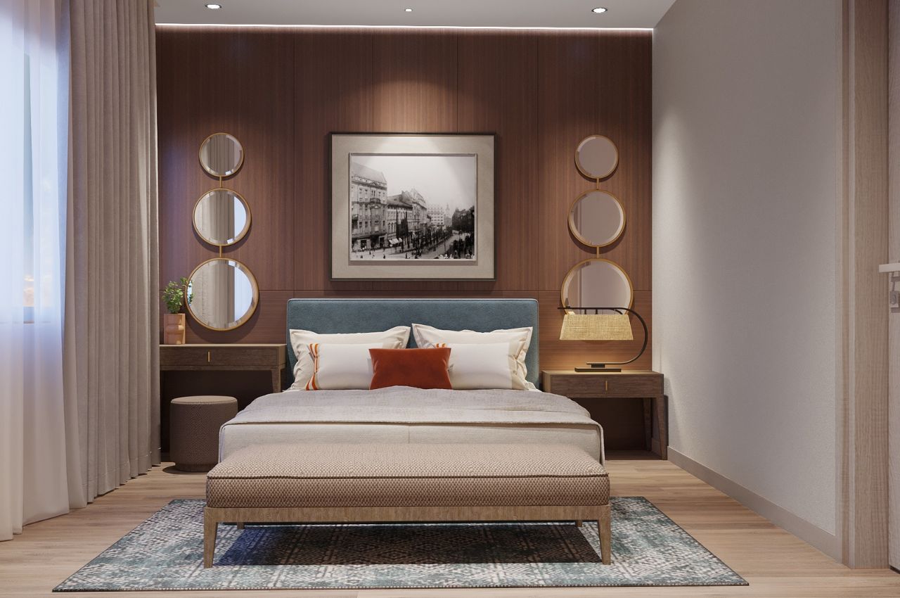 Giường ngủ bọc nệm phù hợp với mệnh Thủy hiện đại