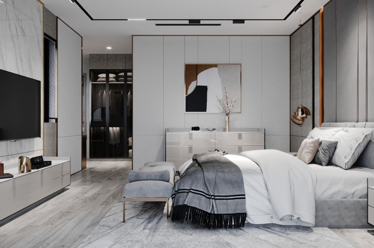 Giường ngủ đôi phong cách cổ điển sang trọng