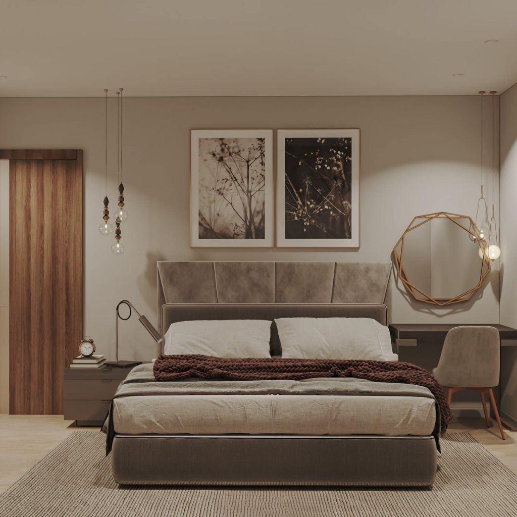 Giường ngủ kiểu Hàn Quốc - có nệm bọc đầu giường