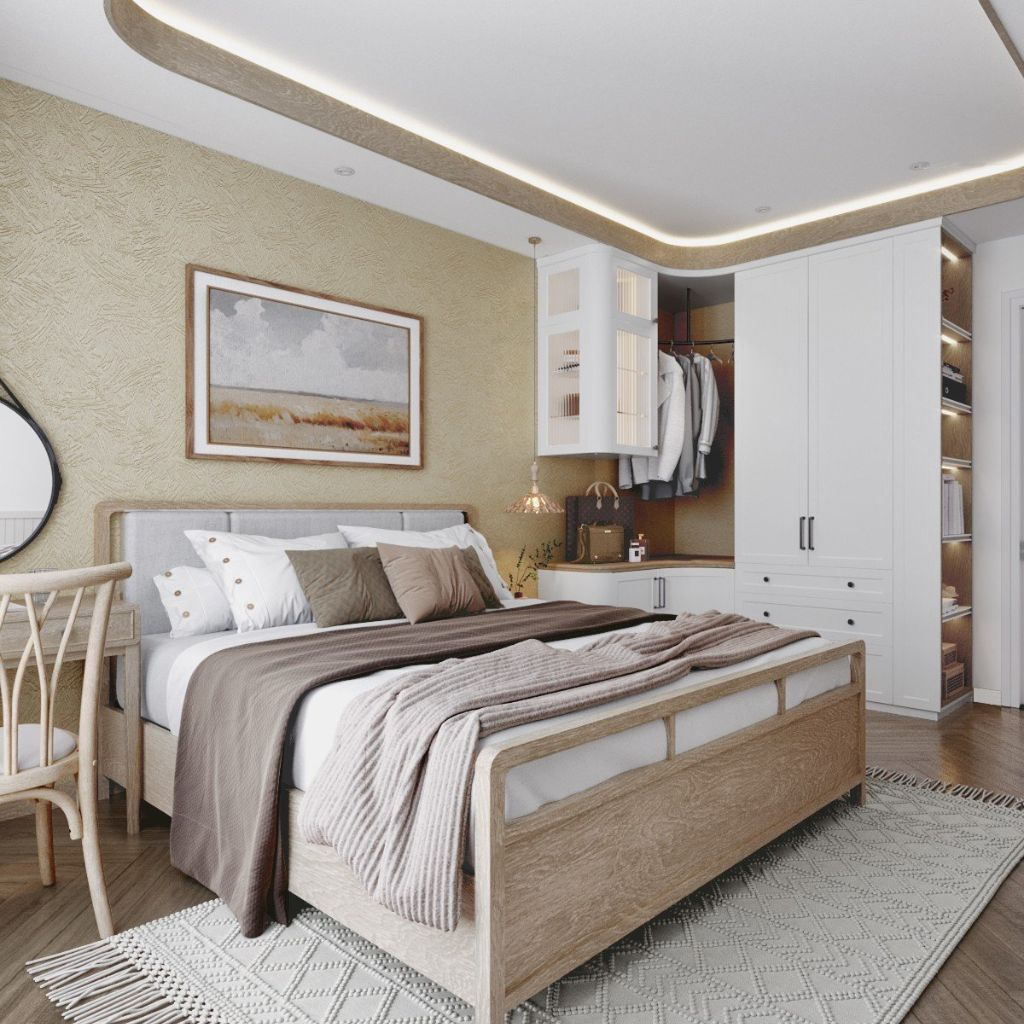 Giường ngủ kiểu Hàn Quốc - không chân tối giản