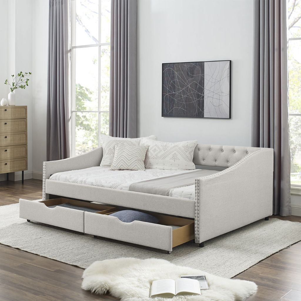 Mẫu giường thông minh kết hợp sofa khung gỗ công nghiệp hiện đại