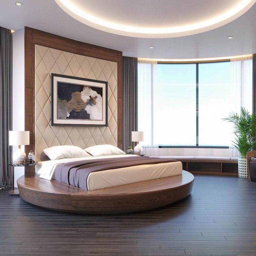 Mẫu giường tròn gỗ tự nhiên với thiết kế mới lạ