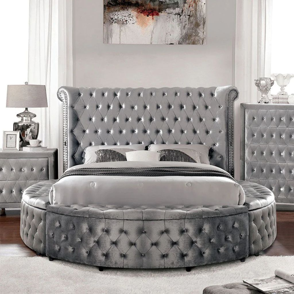 Mẫu giường tròn  làm từ gỗ công nghiệp cổ điển mới lạ