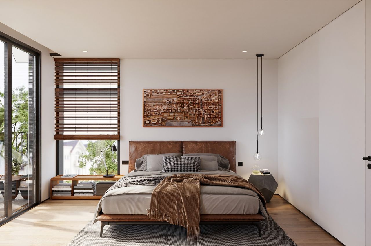 Phong cách thiết kế giường ngủ bọc nệm đầu giường