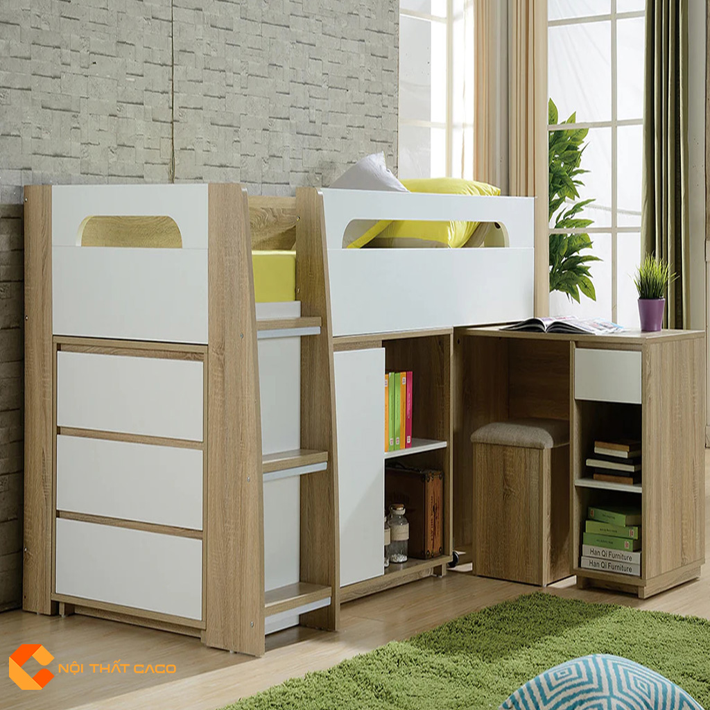 Tiết kiệm chi phí, diện tích với giường tầng có bàn học