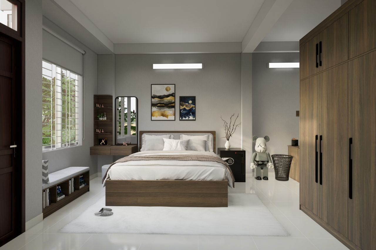 Giường ngủ bọc nệm đầu giường tạo cảm giác thoải mái