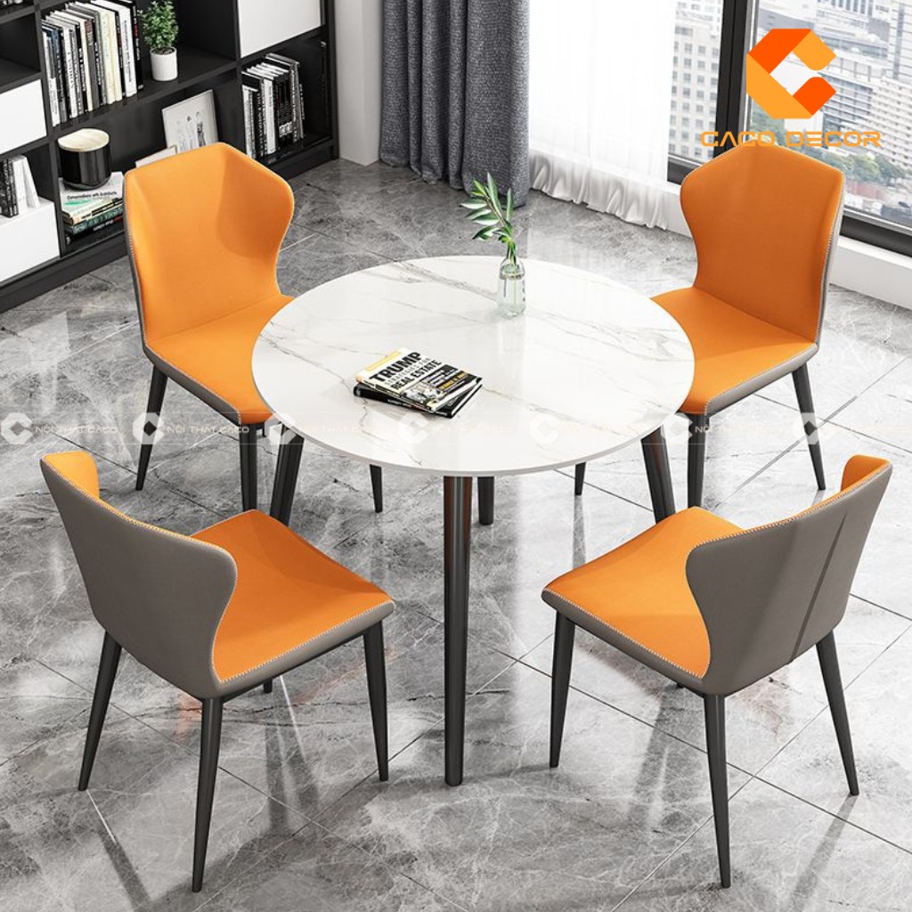 Bộ bàn ăn 4 ghế mặt đá hiện đại mã 04