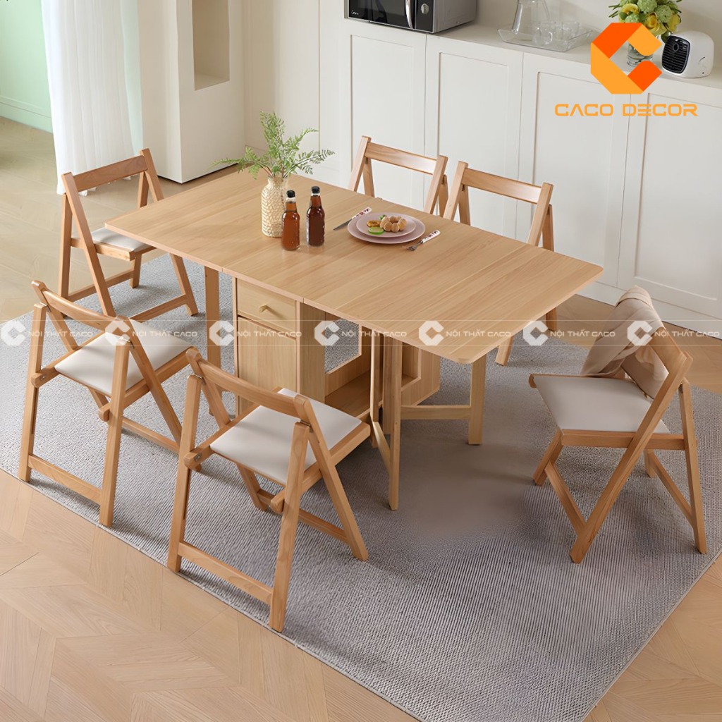 Bàn ăn gấp gọn trở thành một giải pháp tuyệt vời cho mọi gia đình