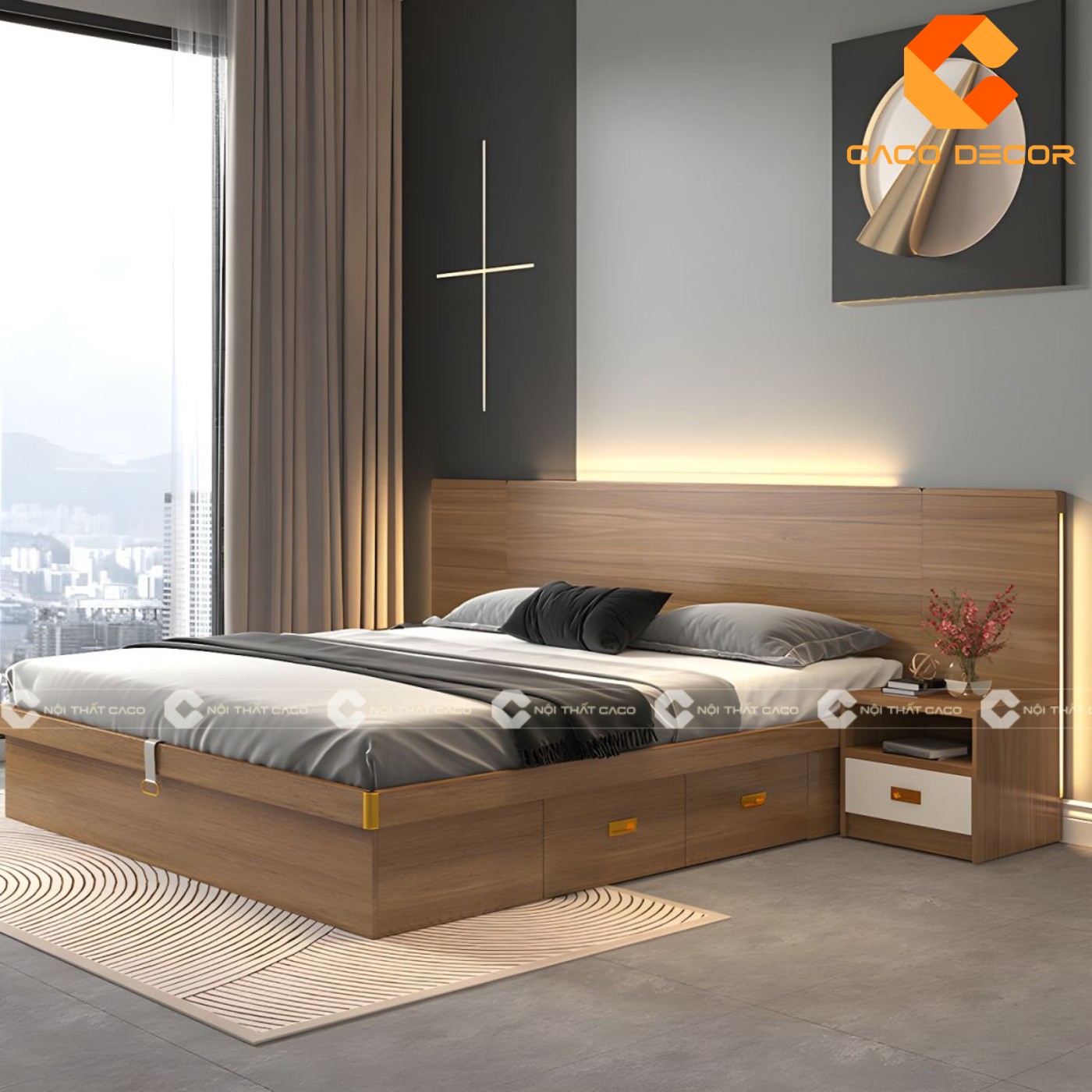 Giường ngủ gỗ công nghiệp đẹp mắt chất lượng