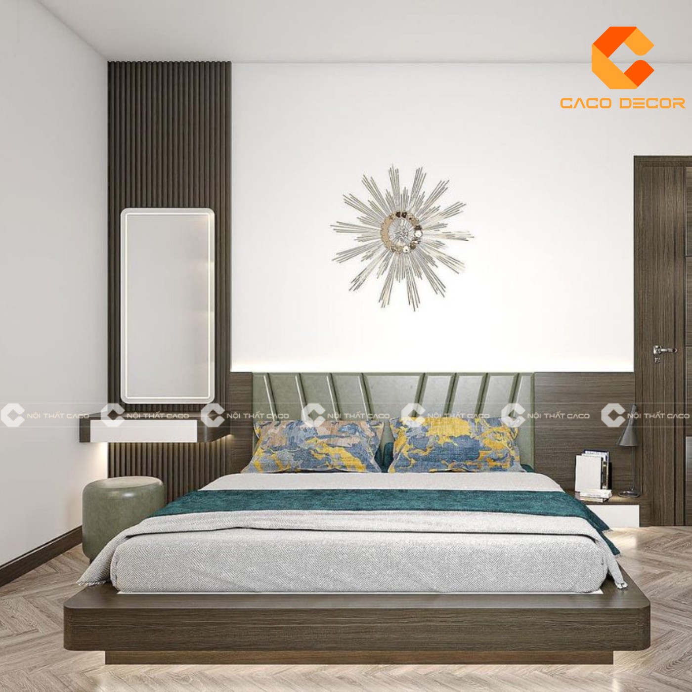 Giường gỗ công nghiệp cổ điển sang trọng