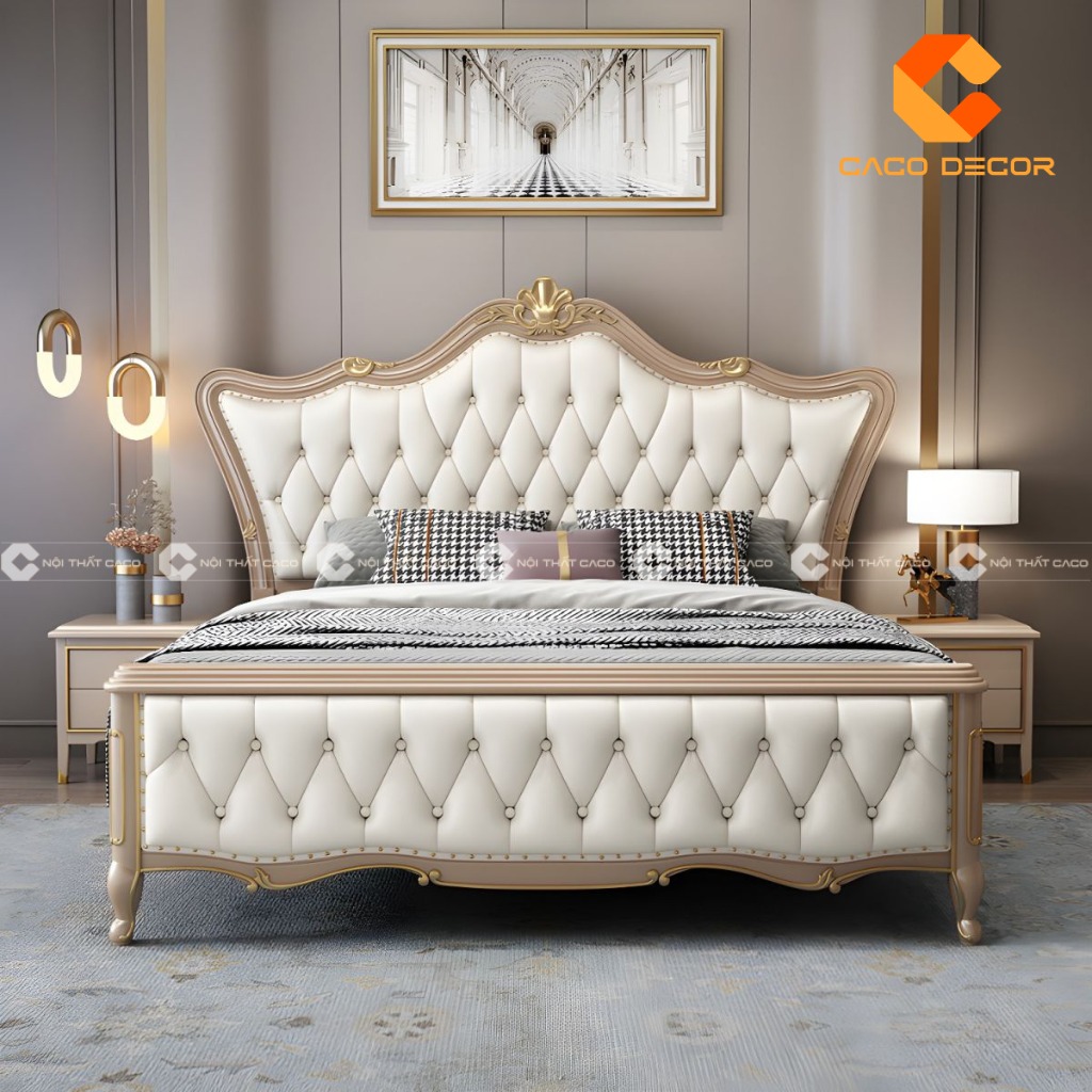 Giường ngủ gỗ phong cách thiết kế cổ điển