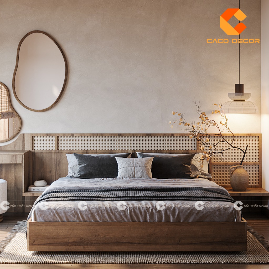 Giường ngủ vintage tinh tế cho đôi vợ chồng mới cưới
