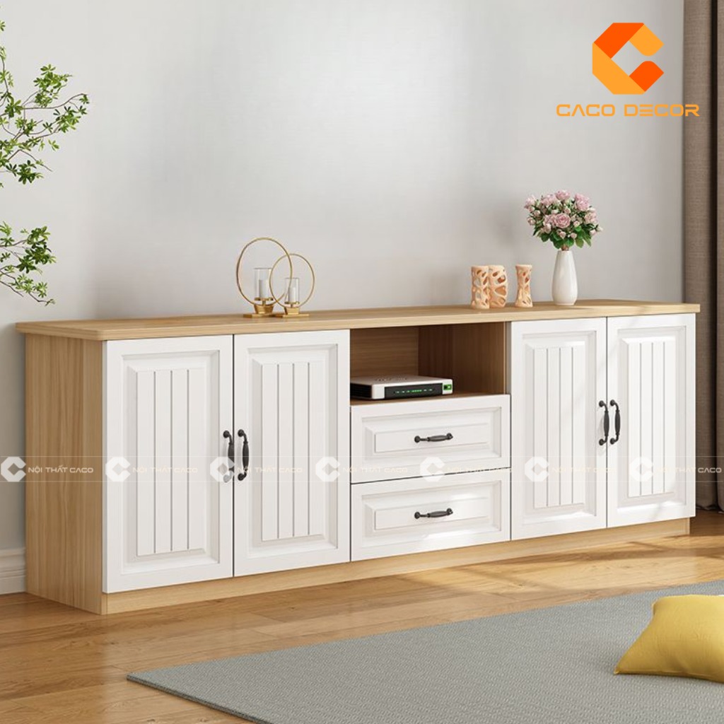 Mẫu kệ tivi gỗ công nghiệp sản xuất bởi xưởng CaCo mã 16