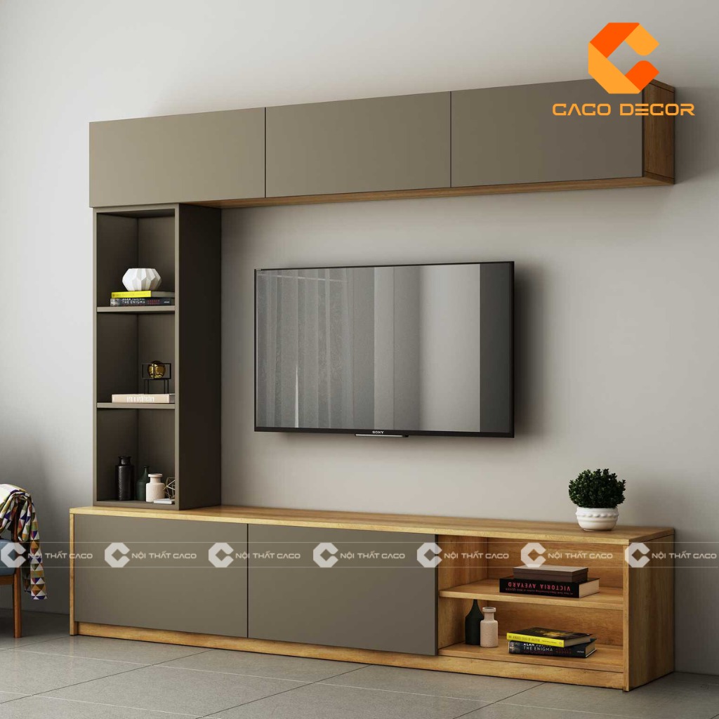 Mẫu kệ tivi gỗ công nghiệp sản xuất bởi xưởng CaCo mã 12