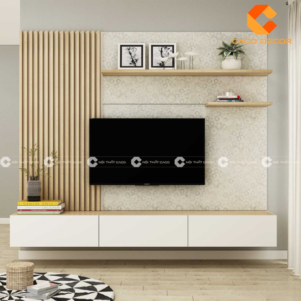Mẫu kệ tivi gỗ công nghiệp sản xuất bởi xưởng CaCo mã 13