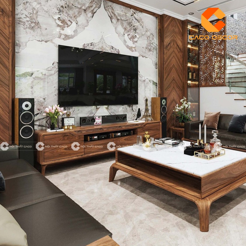 Kệ tivi gỗ óc chó mang đến sự đẳng cấp, sang trọng