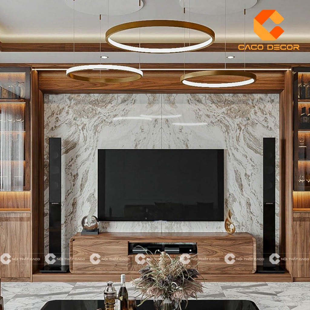 Kệ tivi gỗ óc chó truyền thống