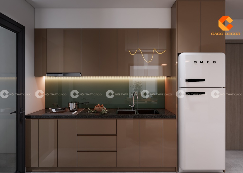 Tủ bếp nhựa picomat phủ acrylic