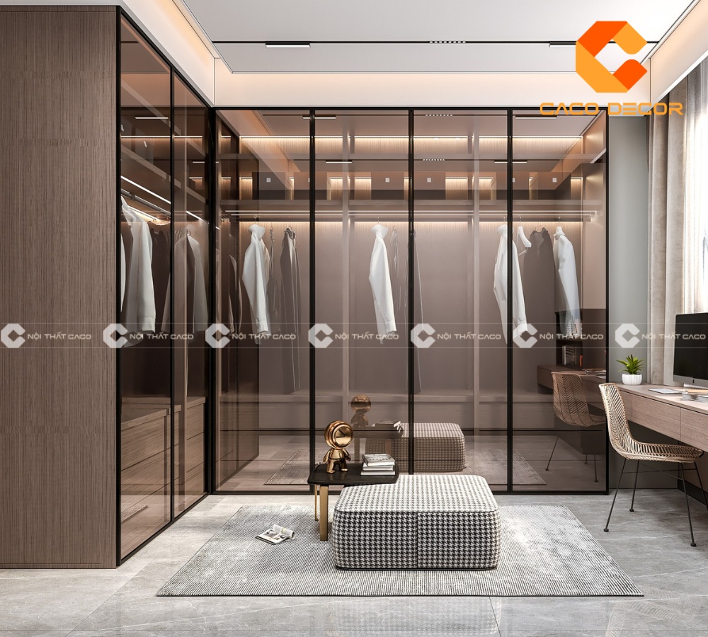 Mẫu tủ quần áo cánh kính tại Nội Thất CaCo mã 05
