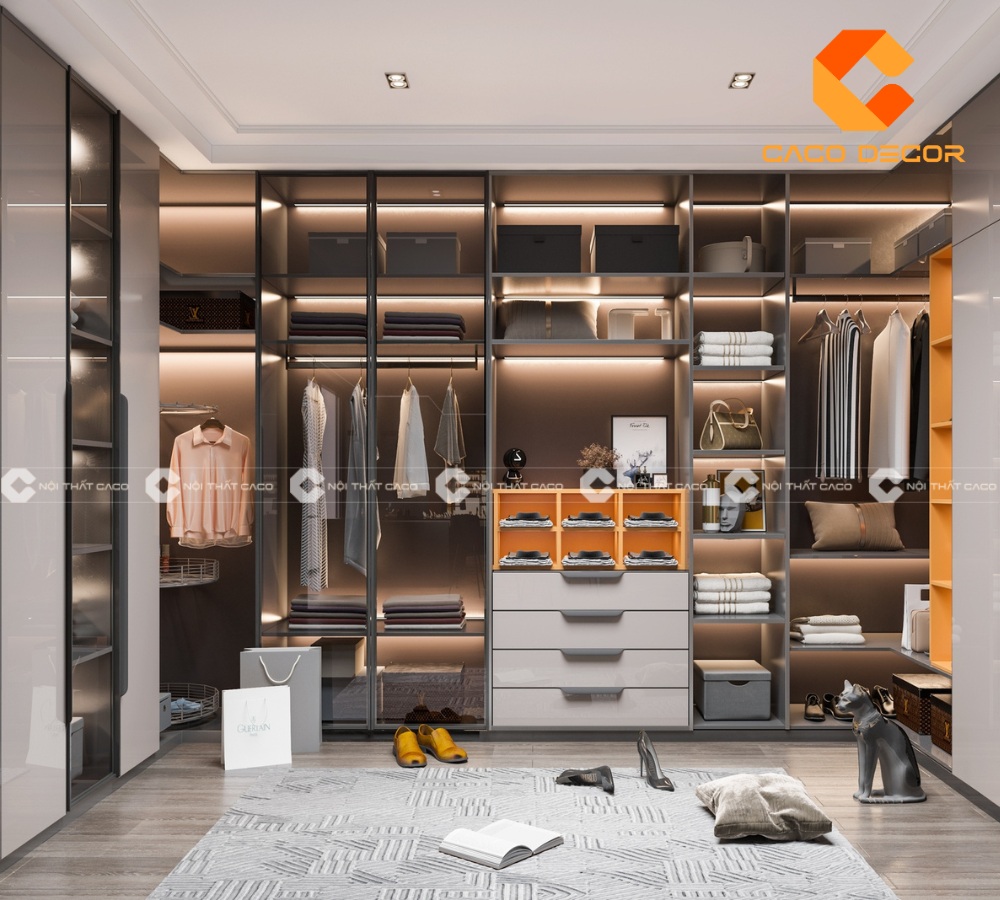 Mẫu tủ quần áo cánh kính tại Nội Thất CaCo mã 02