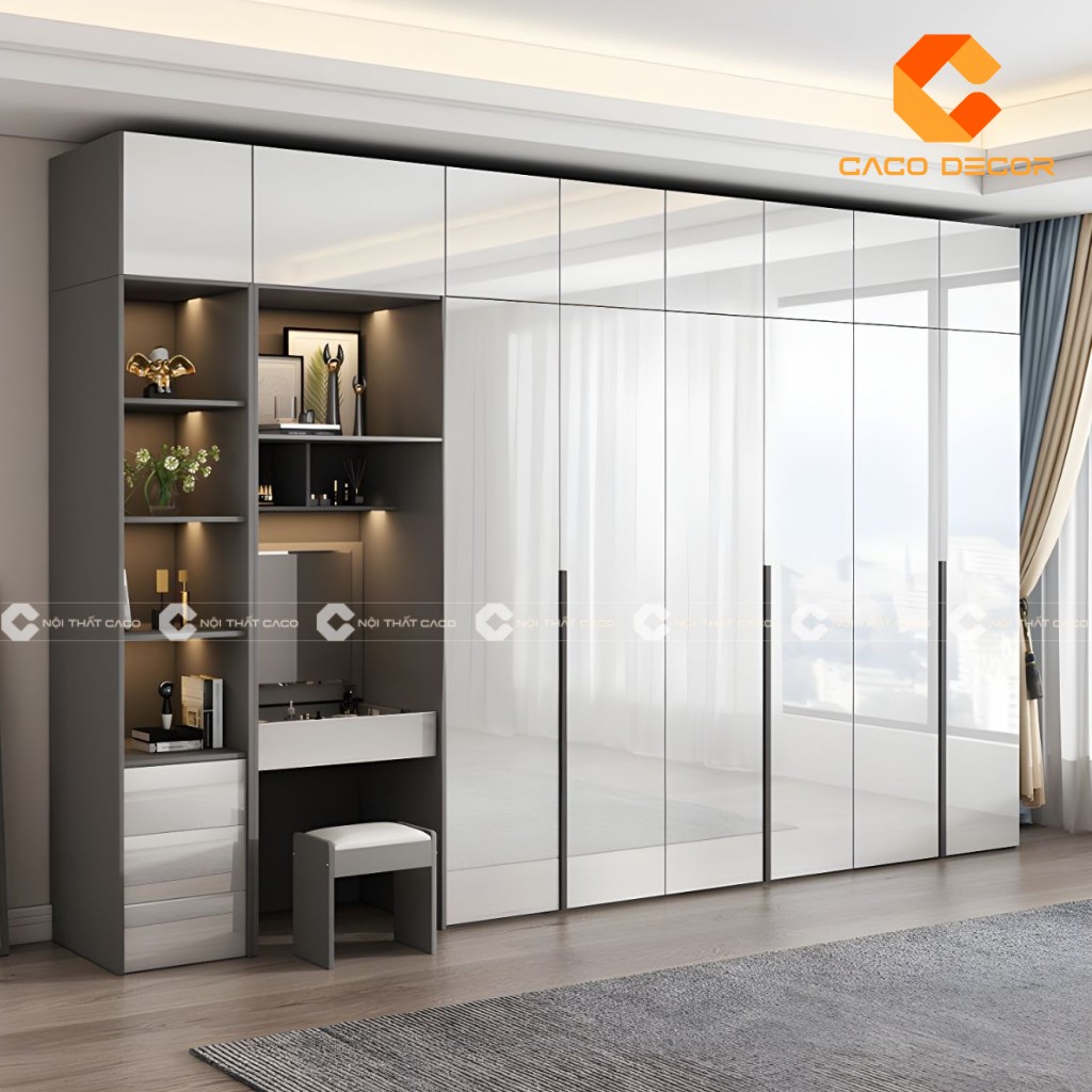 Tủ quần áo gỗ công nghiệp 6 cánh 