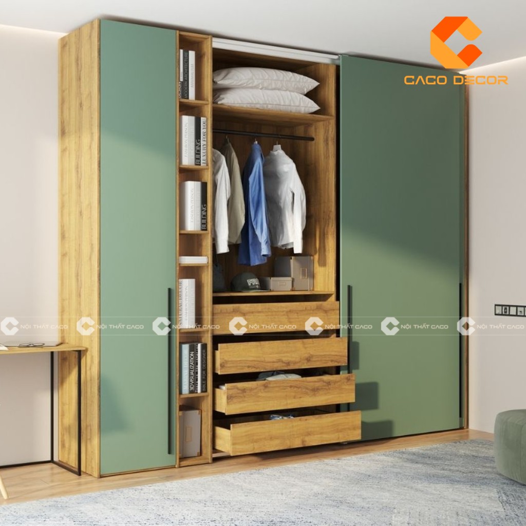 Tủ quần áo gỗ công nghiệp làm theo yêu cầu