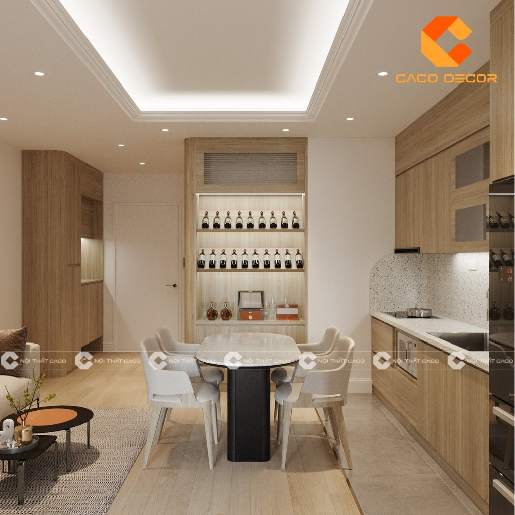 Mẫu nội thất phòng bếp cho chung cư hiện đại 