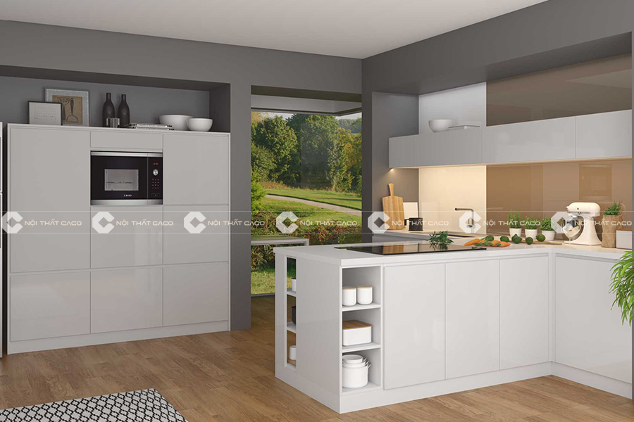 Thiết kế bếp với không gian mở, thoáng khi