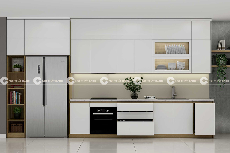 Thi công nội thất nhà bếp với mẫu tủ bếp chữ I