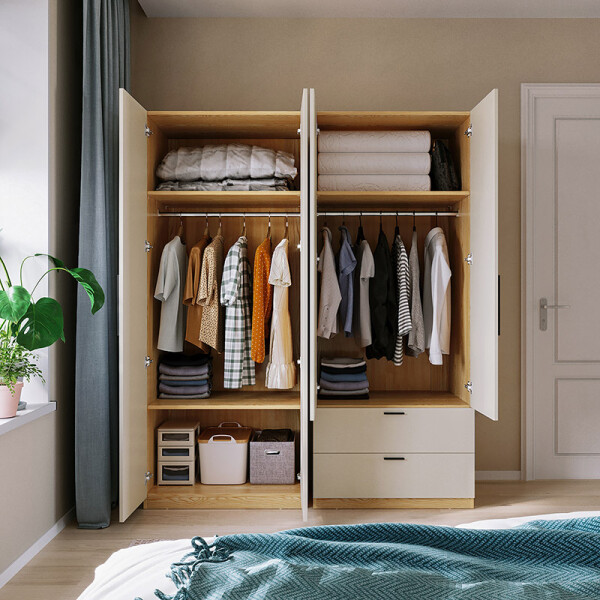 Tủ Quần Áo Gỗ Công Nghiệp MDF Cánh Mở Màu Trắng - TAM013 5