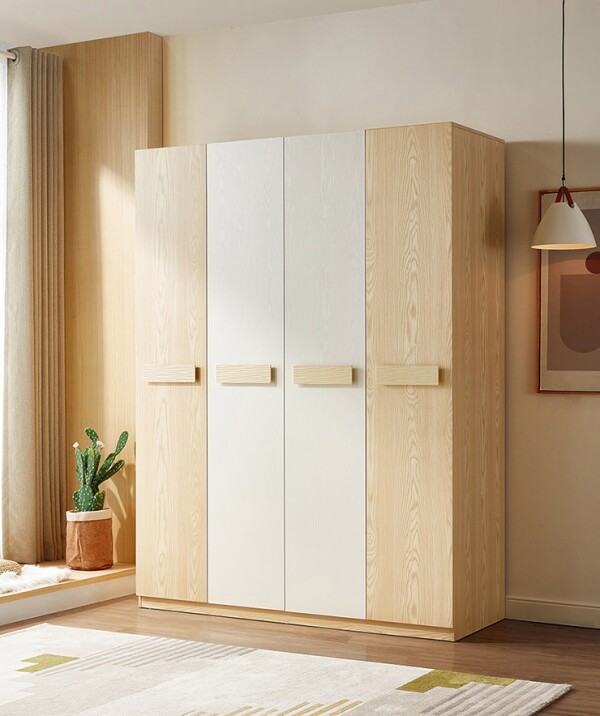 Tủ Quần Áo Gỗ Công Nghiệp MDF Màu Vàng Vân Gỗ - TAM014  2