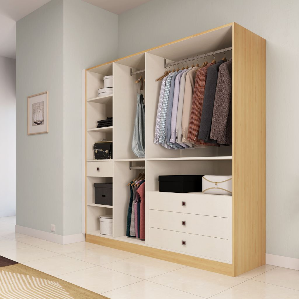 Chất liệu làm tủ quần áo không cánh phổ biến