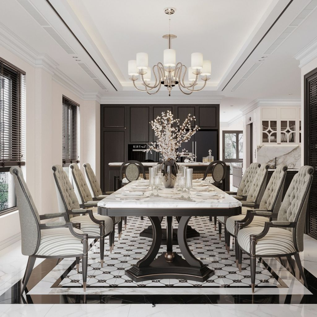 Mẫu bộ bàn ăn đa phong cách tân cổ điển ấn tượng