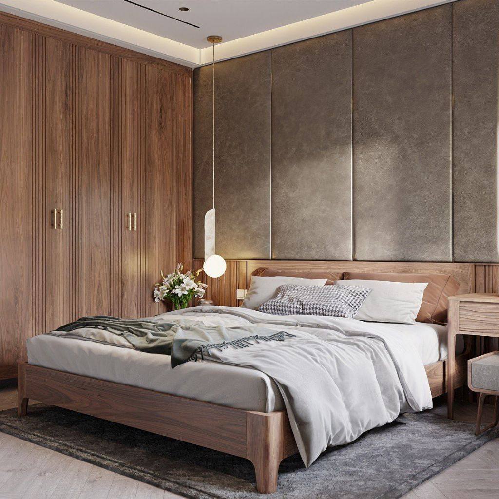 Mẫu giường ngủ đẹp bằng gỗ tự nhiên