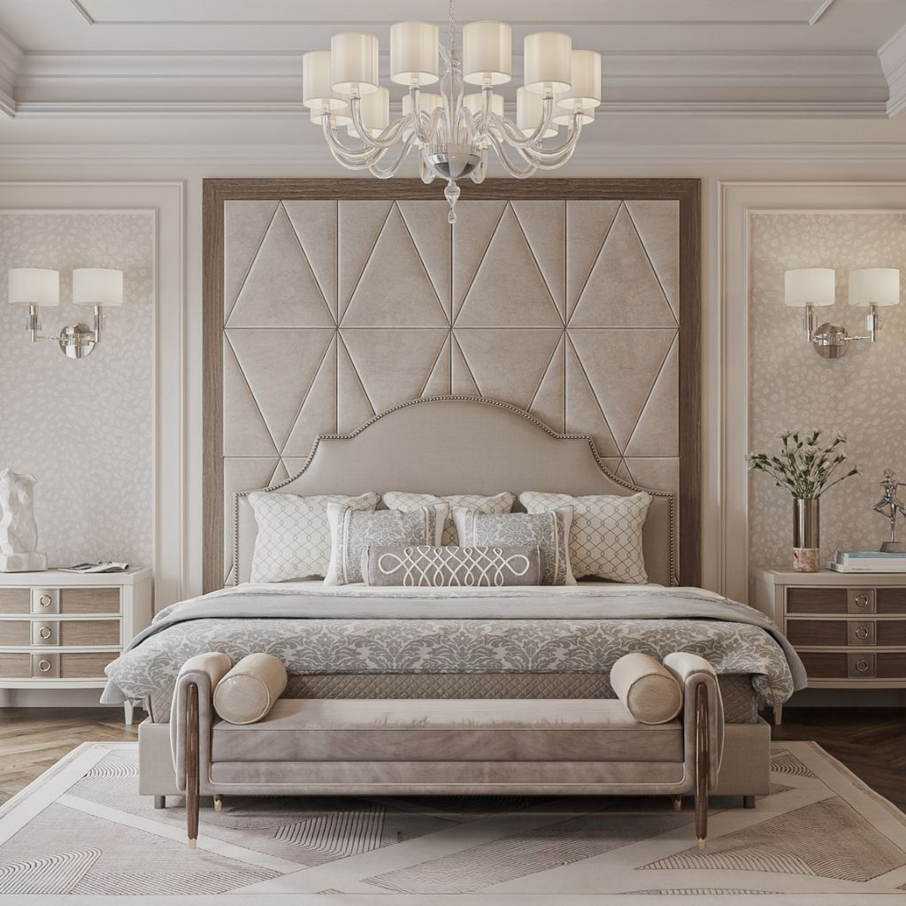 Mẫu giường ngủ đẹp có bọc nệm đầu giường thông minh