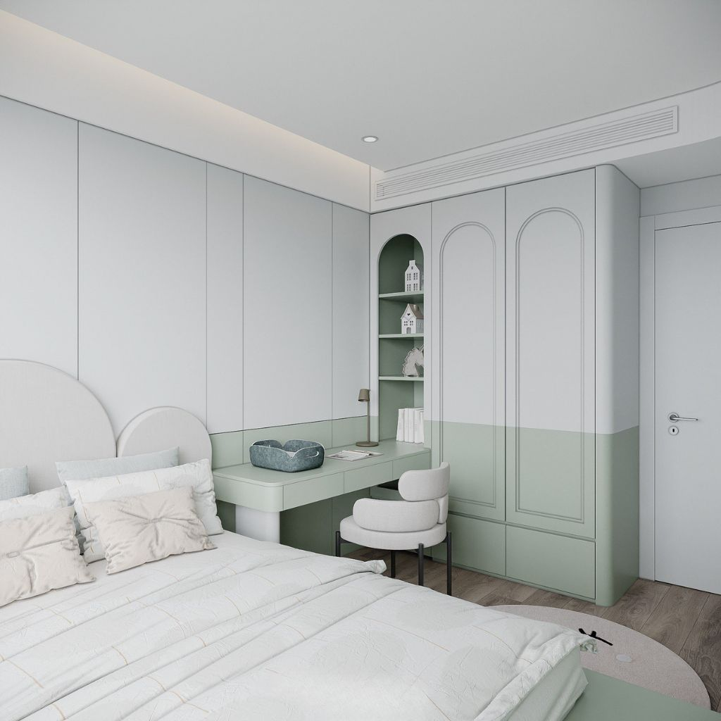 Mẫu tủ quần áo chung cư cao kịch trần với màu sắc trung tính